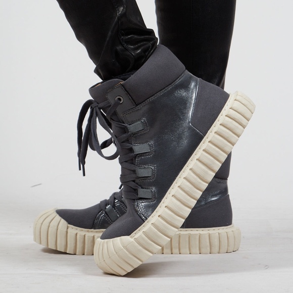 Rundholz Shoes - Rundholz Dip Gray Leather Shoe Boots Sz 39